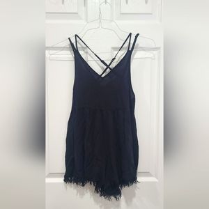 Black Crisscross strap romper